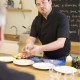Chef Jack Scarterfield prepares scallops in the Culbone kitchen