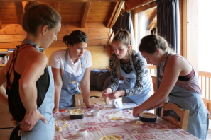 Learning how to cook for a chalet load of hungry skiers